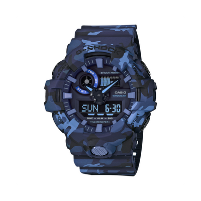 G Shock Analog Digital Blue Camo Men s Watch GA700CM 2A Watch Direct