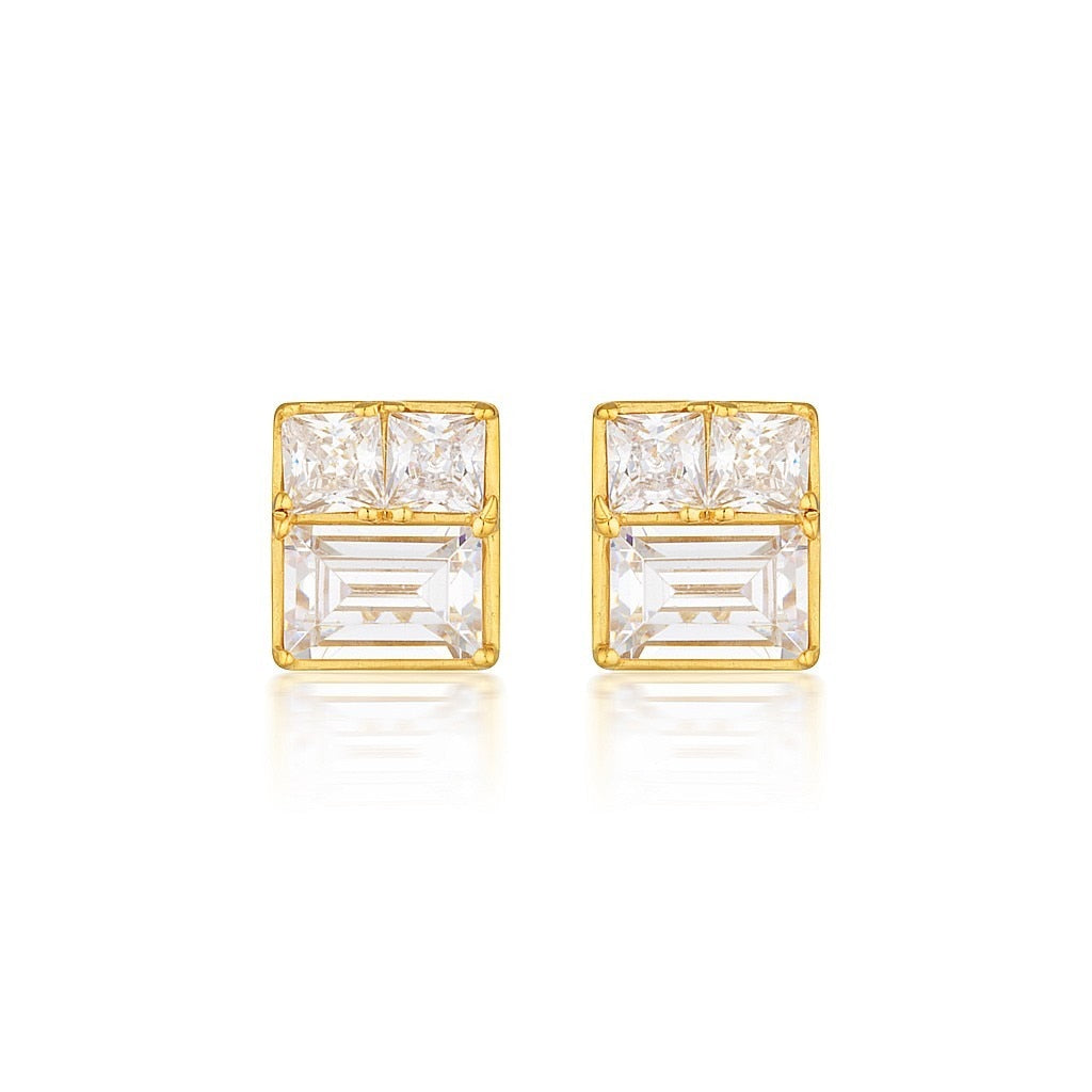 Georgini Elena Mosaic Stud Earring Gold