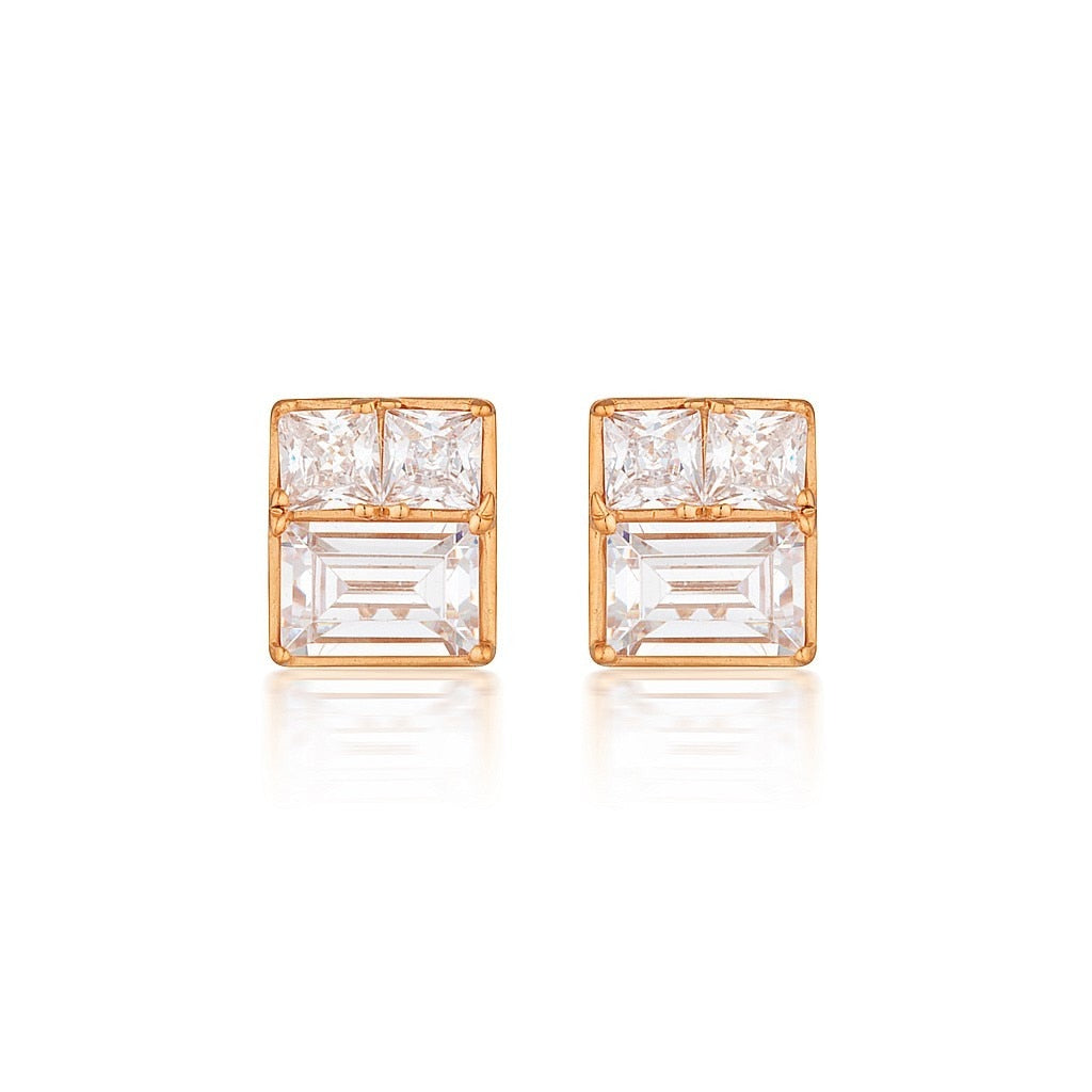 Georgini Elena Mosaic Stud Earring Rose Gold