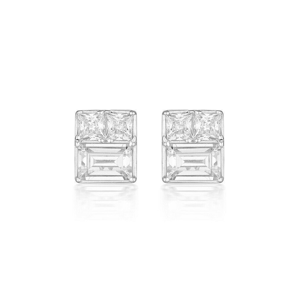 Georgini Elena Mosaic Stud Earring Silver