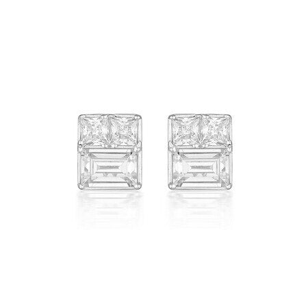 Georgini Elena Mosaic Stud Earring Silver
