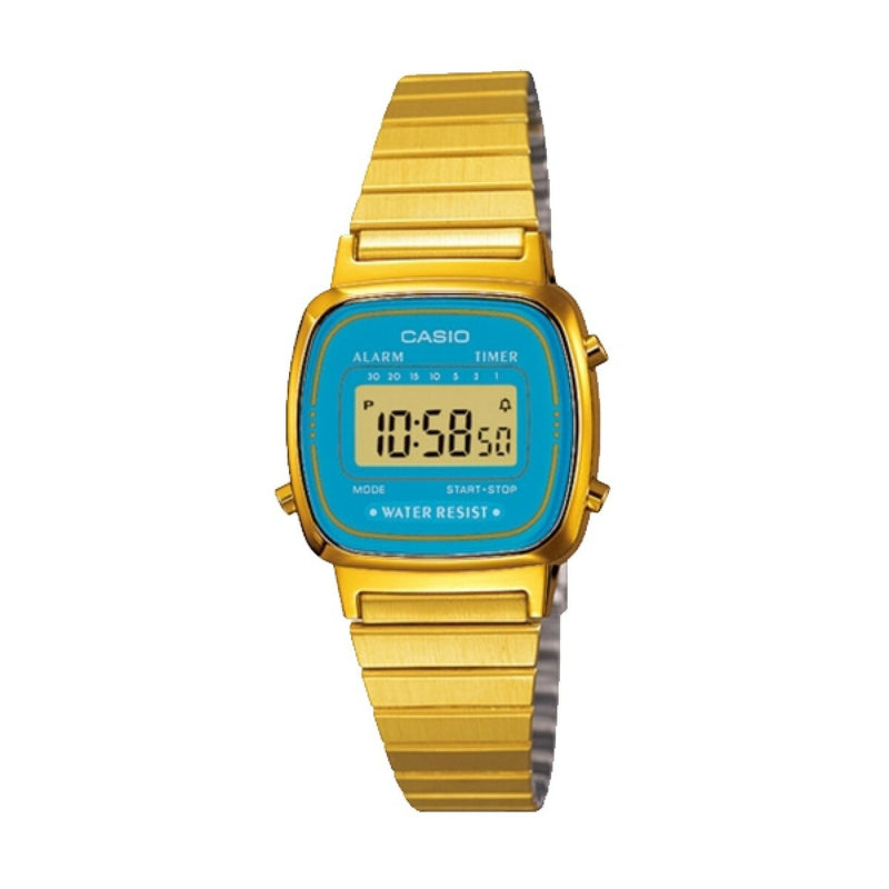 Casio Womens La670Wga-2 Gold Stainless-Steel Quartz Watch With Digital Dial