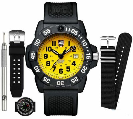 Luminox  'Sea' Swiss Quartz Stainless Steel And Rubber Men's Casual Watch - 3505.SC.SET