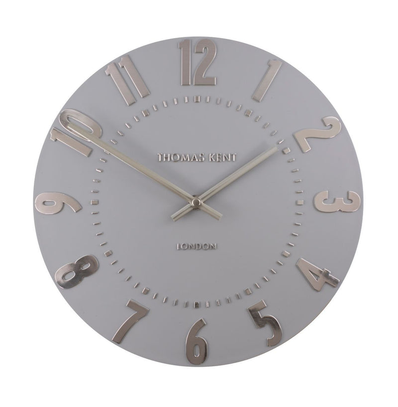 Thomas Kent Mulberry Wall Clock Silver Cloud 30cm 24690