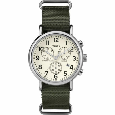 Timex Originals Tw2P71400 Weekender Slip Thru Green Chrono Watch