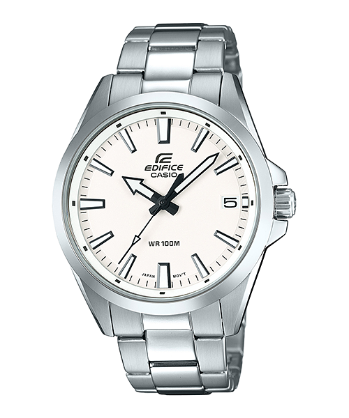 Casio Edifice Silver Case White Dial Watch EFV100D-7A